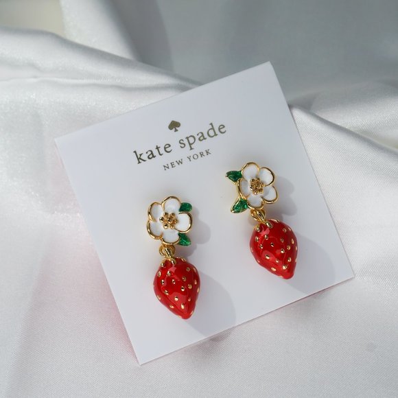 Kate Spade Picnic Perfect Strawberry Earrings (Includes Dust Bag) (NEW) - Picture 10 of 12